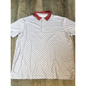 Maelreg Golf Performance Polo Shirt Gray Red Clubs  Men's Size XL MSRP‎ $38